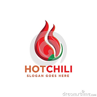 Hot fire chili logo vector Vector Illustration