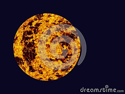 Hot fire comet on blue space backgrounds Stock Photo