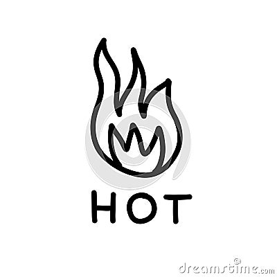 Hot fire doodle icon, vector illustration Cartoon Illustration