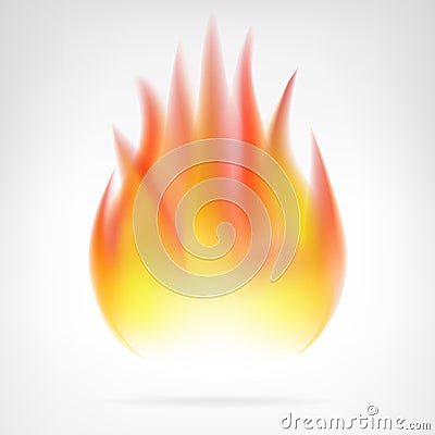 Hot fire flame isolated vector Cartoon Illustration