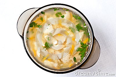 Hot fish soup Stock Photo