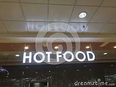 Hot food name board fixed for an newly opened business of selling cooked food items in the event of functions upon orders for Stock Photo