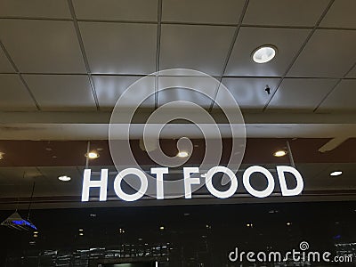 Hot food name board fixed for an newly opened business of selling cooked food items in the event of functions upon orders for Stock Photo