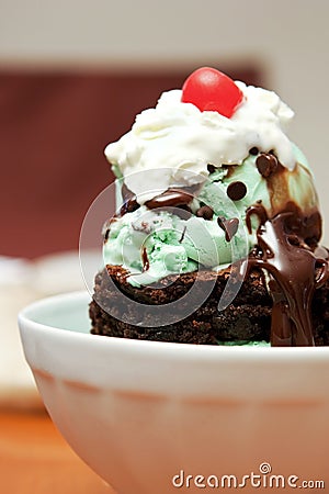 Hot Fudge Sundae Stock Photo