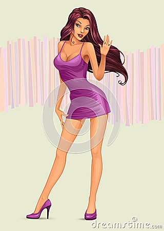 Hot Girl Vector Illustration