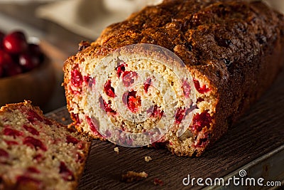 Hot Homemade Cranberry Bread Stock Photo
