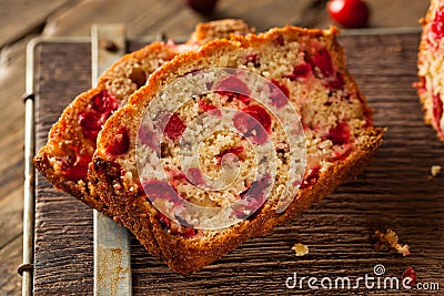 Hot Homemade Cranberry Bread Stock Photo