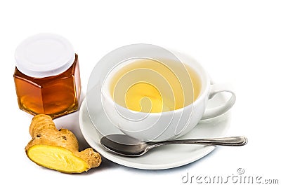 Hot honey ginger tea in cup Stock Photo