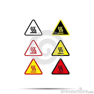 Hot icon set caution fire - vector illustration. Vector Illustration