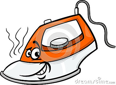 Hot iron cartoon illustration Vector Illustration