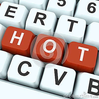 Hot Key Means Amazing Or Fantastic Deals Stock Photo