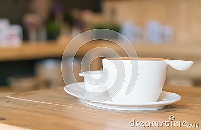 Hot latte coffee Stock Photo