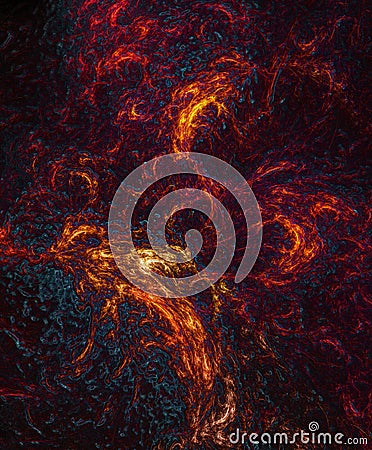 Hot lava fractal Stock Photo