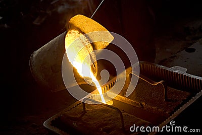 Hot Liquid Iron Stock Photo