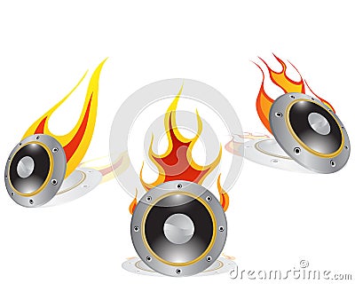 Hot loudspeakers Vector Illustration