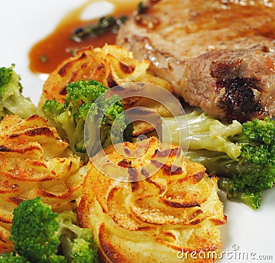 Hot Meat Dishes - Bone-in Pork Brisket Stock Photo