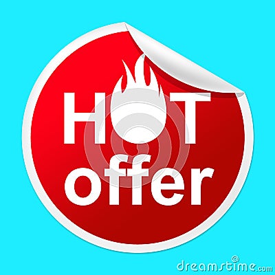 Hot Offer Sticker Means Number One And Cheap Stock Photo