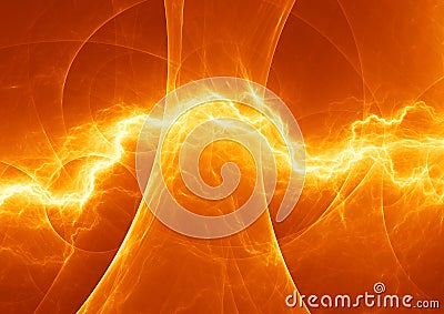 Hot orange lightning Stock Photo
