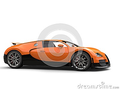 Hot orange modern super sports car - side view Stock Photo