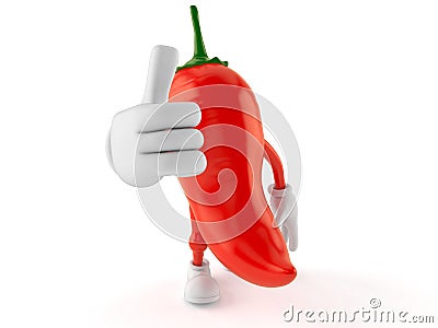 Hot paprika character with thumbs up Cartoon Illustration