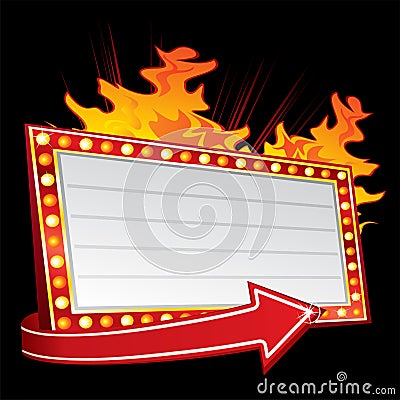 Hot party invitation in flames Vector Illustration