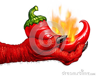 Hot Pepper Devil Hand Stock Photo