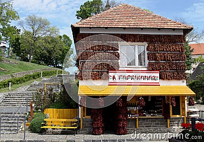 Hot pepper house, Tihany, Hungary Editorial Stock Photo