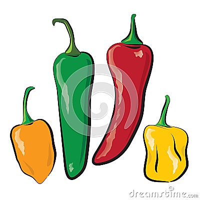 Hot peppers Vector Illustration