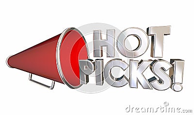 Hot Picks Bullhorn Megaphone Words Stock Photo