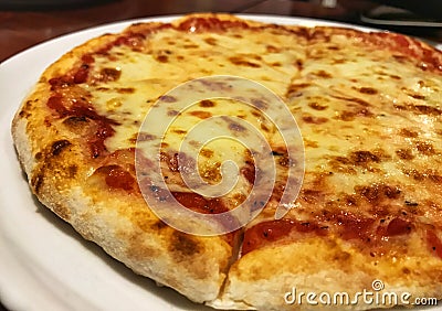 Hot Pizza Margherita,Pizza topped with mozzarella Stock Photo