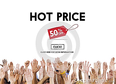 Hot Price Big Sale Deduction Advertisement Retail Concept Stock Photo