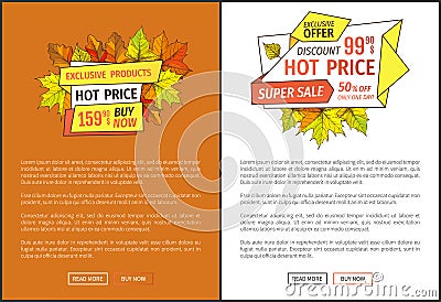 Hot Price Exclusive Products Buy Now Super Offer Vector Illustration
