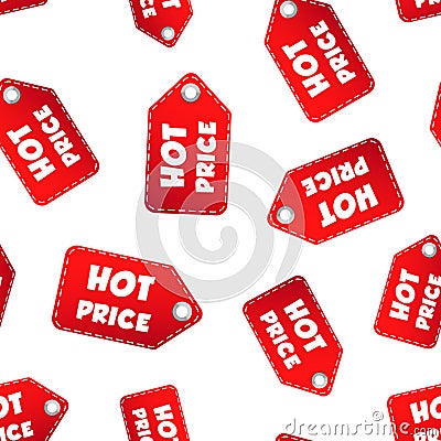 Hot price hang tag seamless pattern background. Business Vector Illustration
