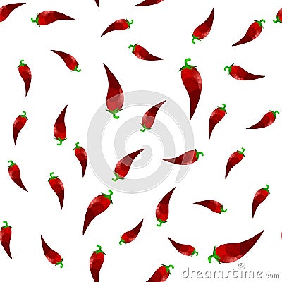 Hot Red Peppers Seamless Pattern Vector Illustration