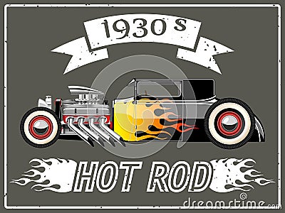 Hot rod car Vector Illustration