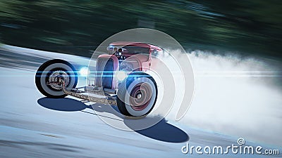 Hot Rod Drift 3D render Cartoon Illustration