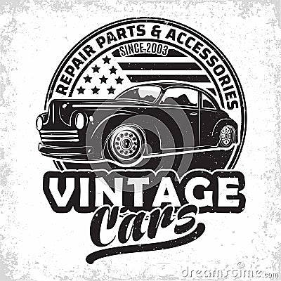 Vintage hot rod emblem design Vector Illustration