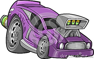 Hot-Rod Race-Car Vector Vector Illustration