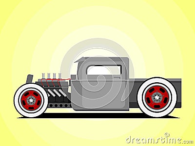 Hot rod truck Vector Illustration