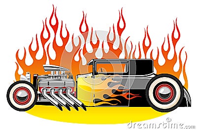 Hot rod Vector Illustration