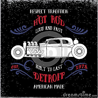 Hot rod vehicle Vector Illustration