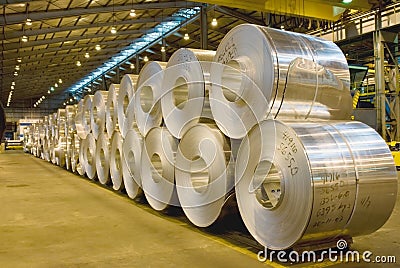 Hot Rolled aluminium coils Stock Photo