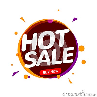 Hot Sale speech bubble banner promo sign. Discount tag design template. Business sale label vector promo offer Vector Illustration