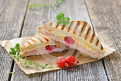 Hot sandwich Hawaiian style Stock Photo