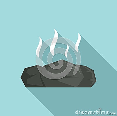 Hot sauna stones icon, flat style Vector Illustration
