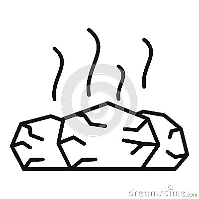 Hot sauna stones icon, outline style Vector Illustration