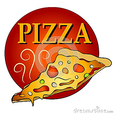 Hot Slice of Pizza Clipart Stock Photo