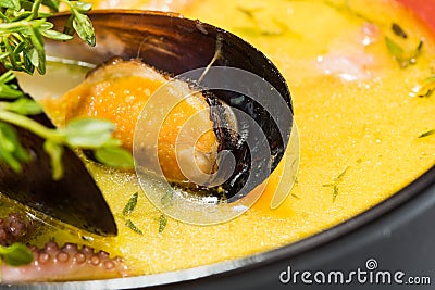 Hot and sour seafood soup, Stock Photo
