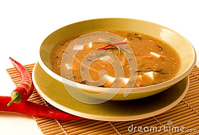 Hot and Sour Soup Stock Photo