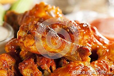 Hot and Spicey Buffalo Chicken Wings Stock Photo